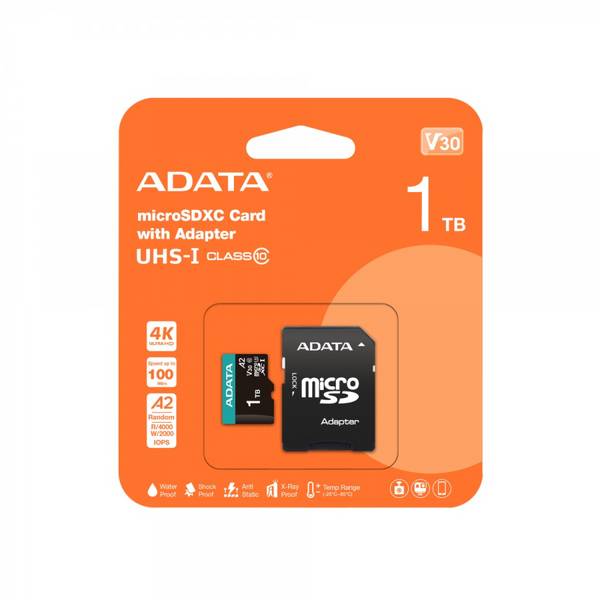 ADATA 1TB Micro SDXC Memory Card with AD. AUSDX1TUI3V30SA2-RA1