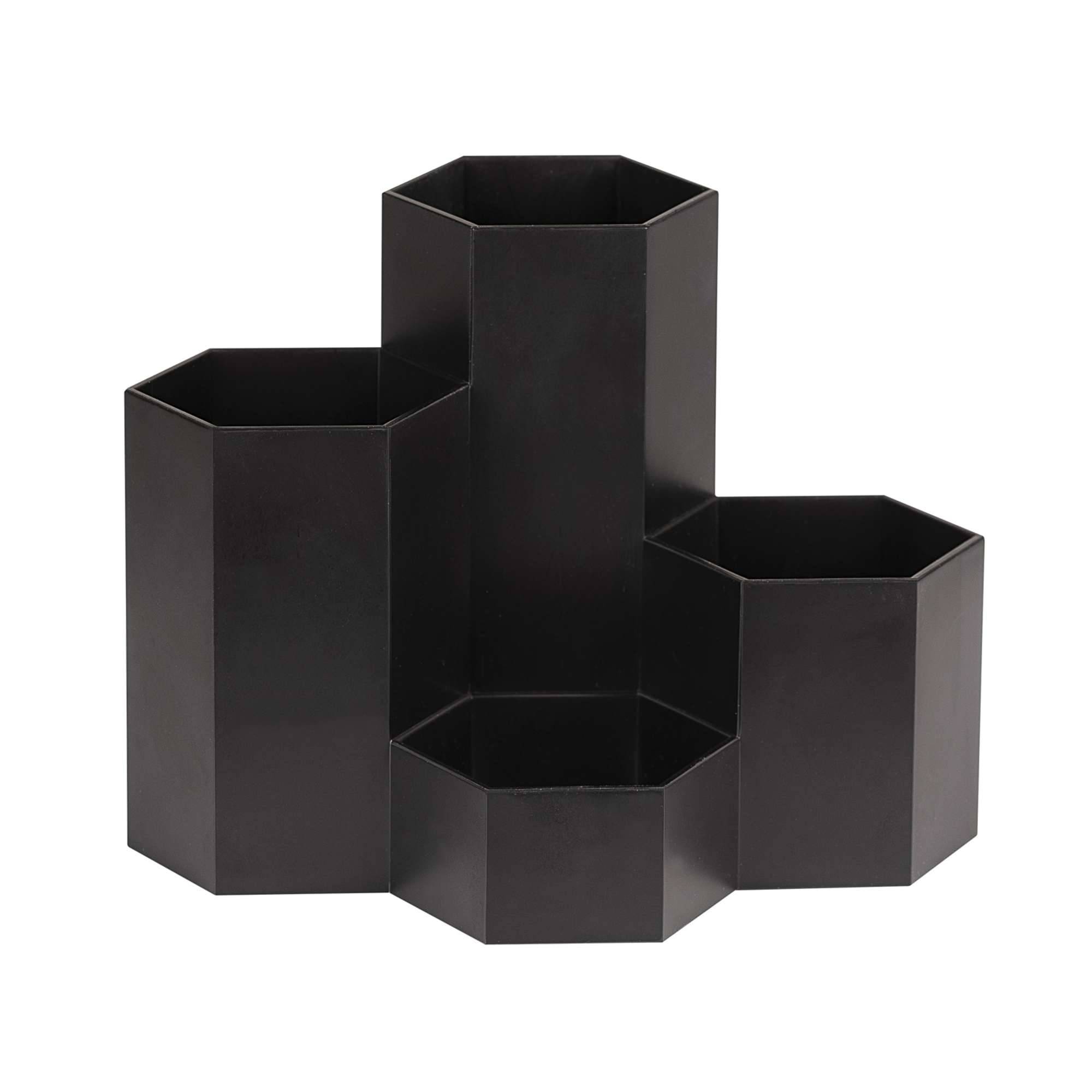 WEDO Butler 4-Köcher schwarz, Honeycomb sechseckige Form-0