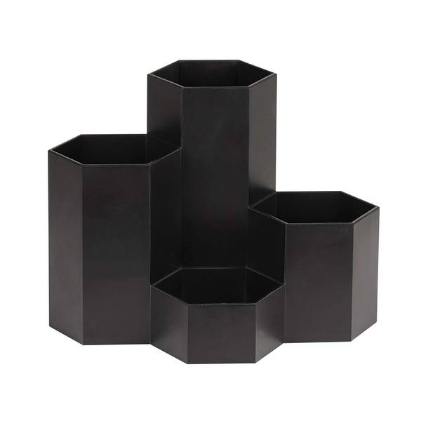 WEDO Butler 4-Köcher schwarz, Honeycomb sechseckige Form