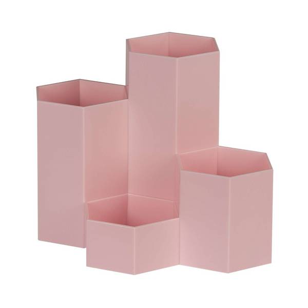WEDO Butler 4-Köcher rosa, Honeycomb sechseckige Form