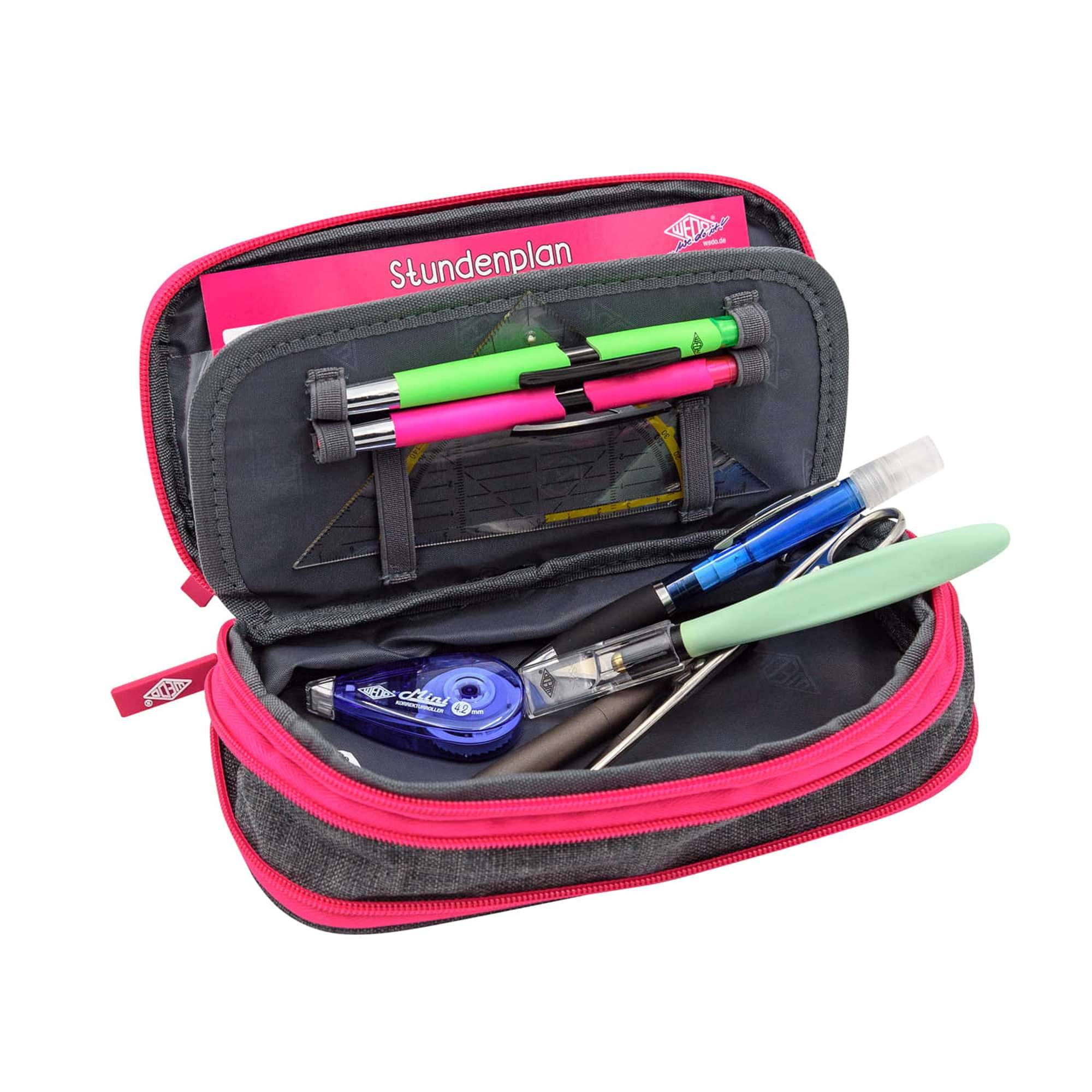 WEDO Mäppchen Schlamperbox Neon, Stretch grau/neon-rosa-0