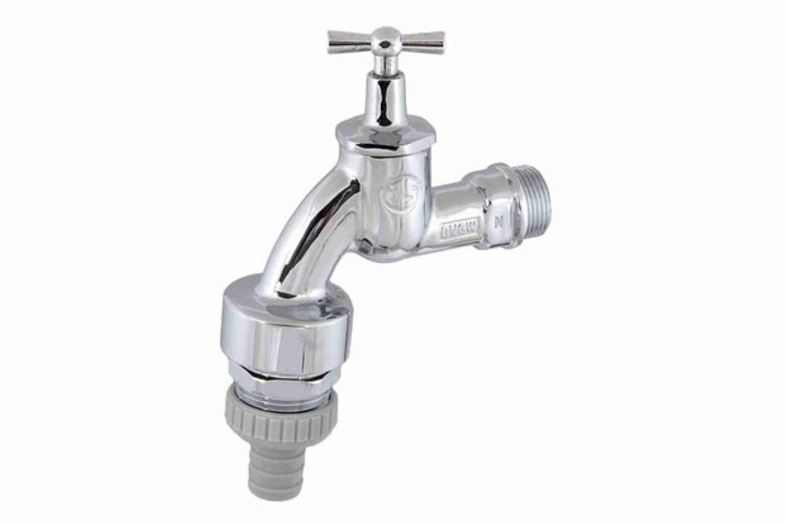 VANNE D'ÉGOUTTEMENT JS AVEC RB, RV, SV MANETTE-OT, NOIR, 3/4", CHROMÉ POLI, DVGW-0