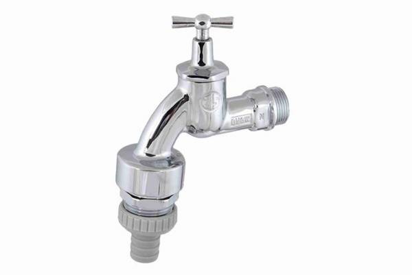 VANNE D'ÉGOUTTEMENT JS AVEC RB, RV, SV MANETTE-OT, NOIR, 3/4", CHROMÉ POLI, DVGW