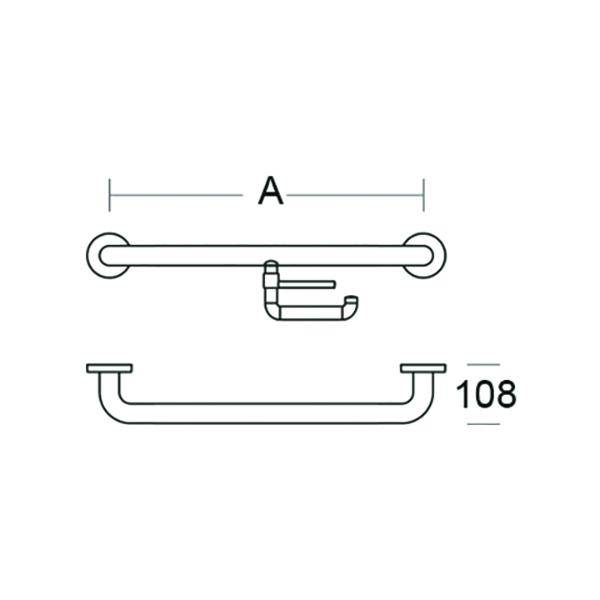pba 01 Haltergriff AP mit PRH 300mm, aus Nylon-1