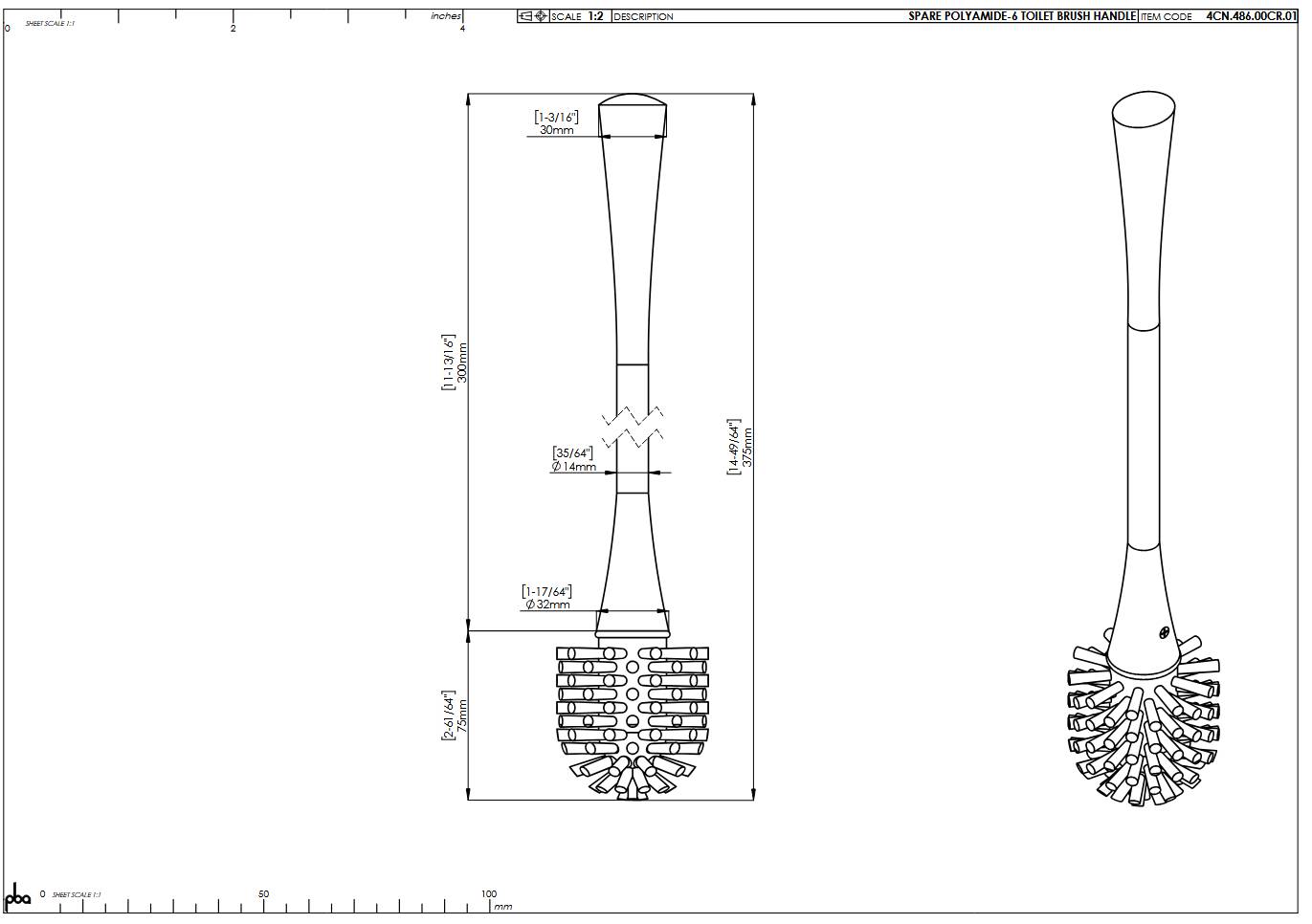 pba 01 WC-Bürste für Art 4CN.486.000C aus Nylon, 380mm-1
