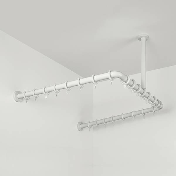 pba 01 Duschvorhangstange, U 800x800 X440mm U- Form mit DA aus Nylon-0