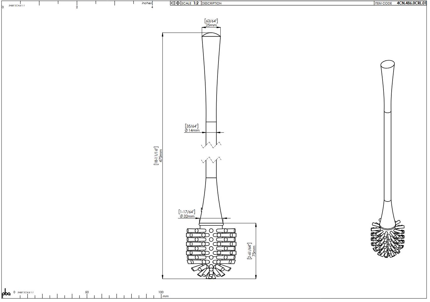 pba 01 WC-Bürste für Art 4CN.486.00CL aus Nylon, 480mm-0