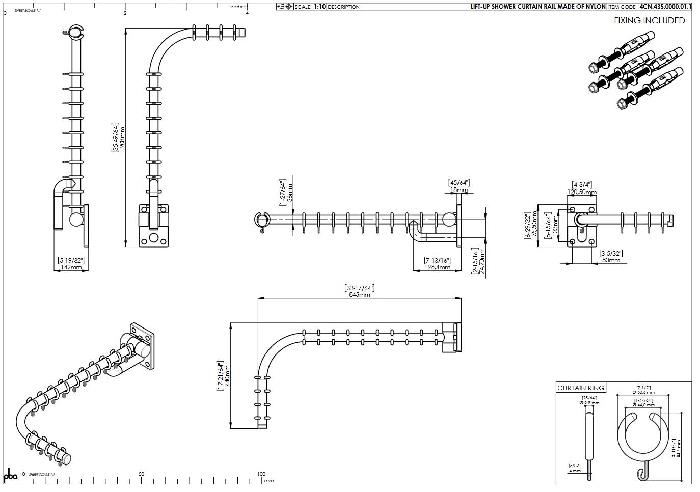 pba 01 Duschspritzschutz L, klappbar, zur Montage an Klappgriff/Rosette-1