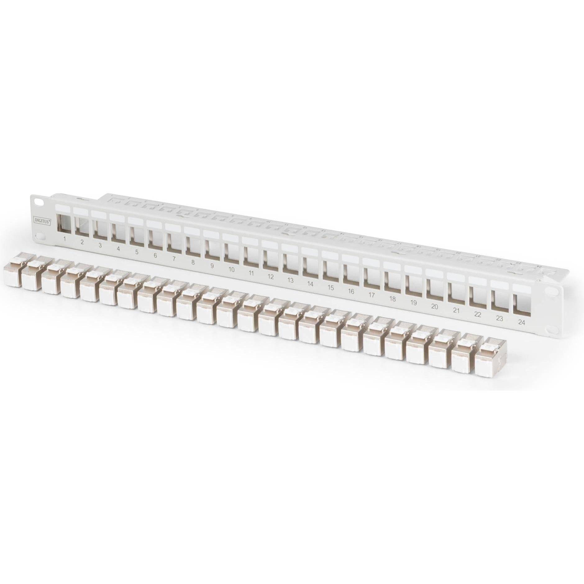 DIGITUS Modulares Patch Panel, 24-Port, bestückt mit 24x DN-93615-0