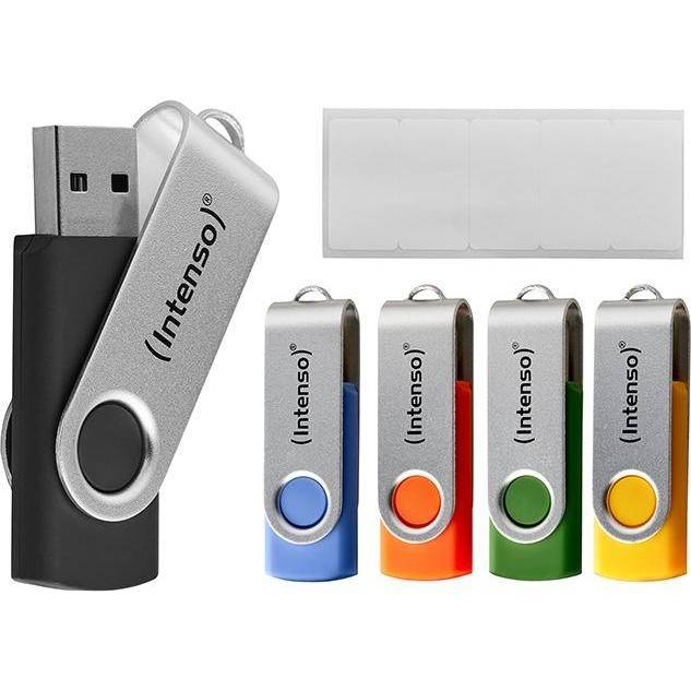 Intenso 5 x USB-Stick Office Line, 32 GB, USB-A, 3.2 Gen 1x1, bunt, 32 GB, USB Typ-A, 3.2 Gen 1 (3.1-0