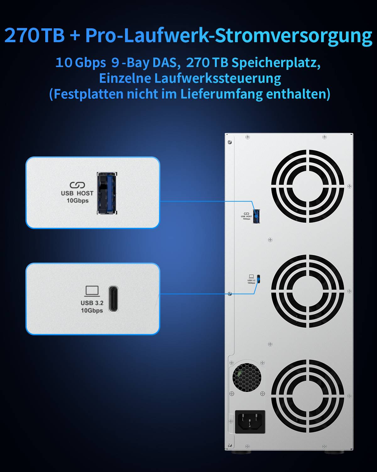 TerraMaster D9-320 9bay Gehäuse USB3.2 Diskless - DAS - 10.000 Mbps-0
