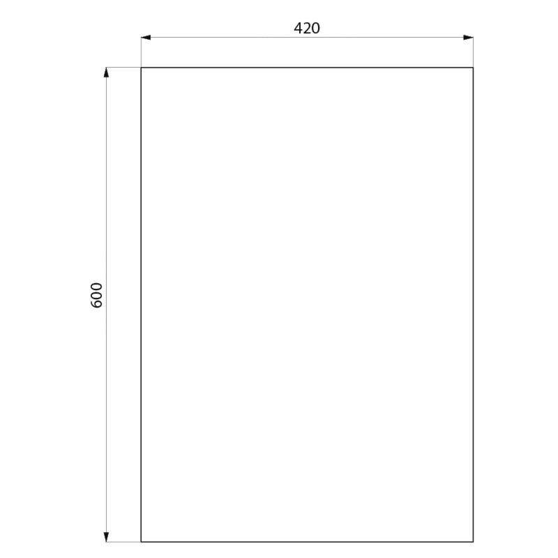 Delabie Spiegel rechteckig 420x600 mm, Glasstärke 6 mm, Wandspiegel-1