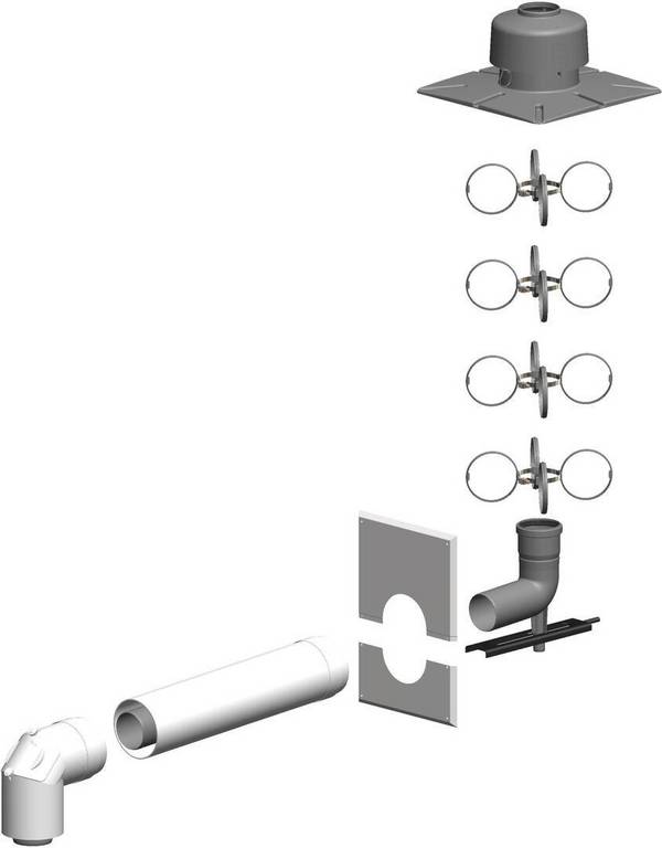 Atec ensemble de regards PolyTwin avec pièce de raccordement en plastique DN 80/125 - DN 80