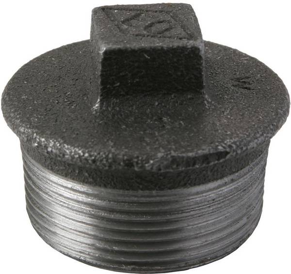Atusa Temperguss Stopfen Nr. 290 schwarz, mit Rand 3/4