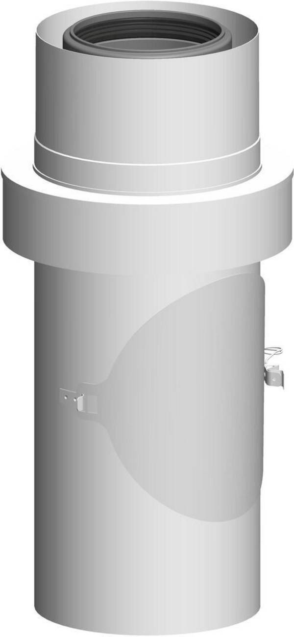 Atec Kontrollrohr WhitePoly m Zuluftans. ES we DN80/125 Länge 275mm