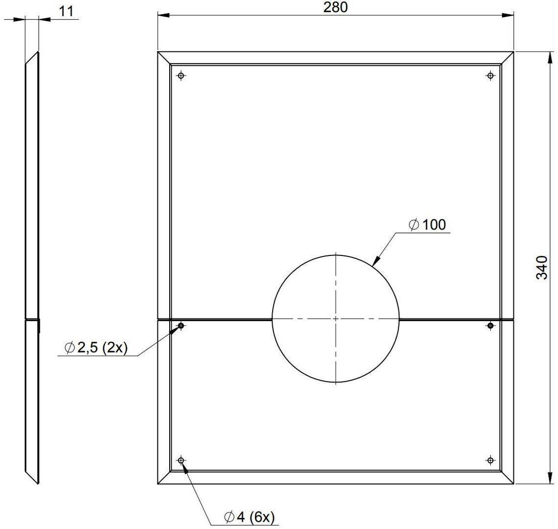 Atec Wandblende PolyTop geschlossen DN60/100-1