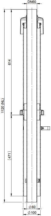Atec Dachhochführung PolyTop ziegelrot 650mm DN60/100-1