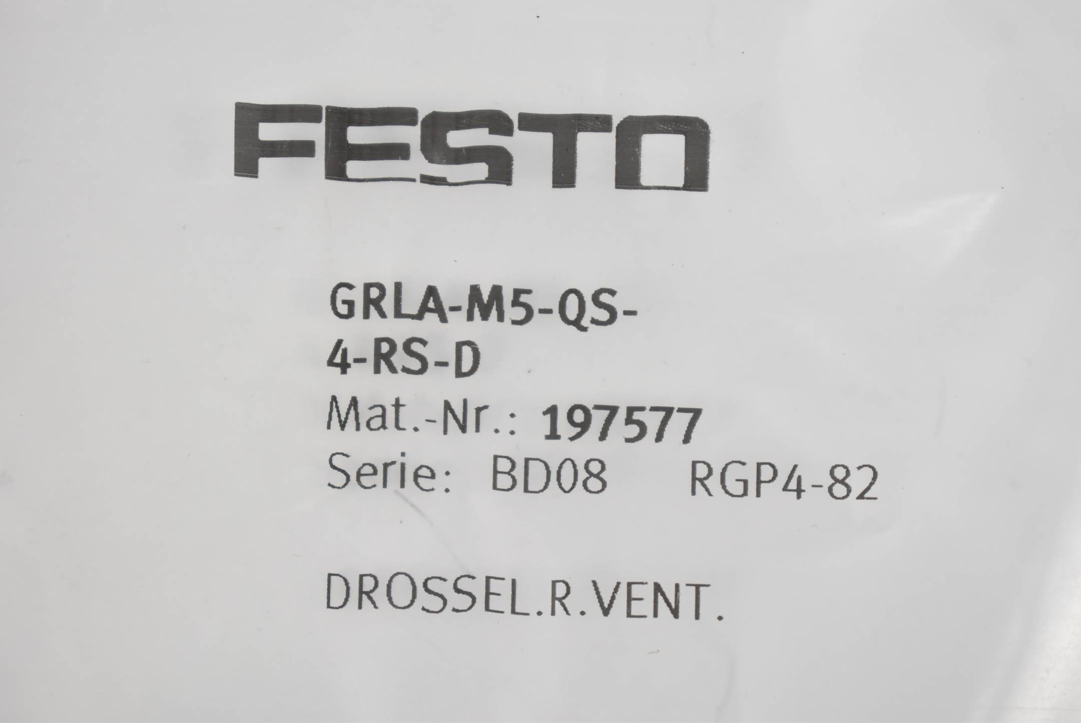 Festo Drossel-Rückschlagventil GRLA-M5-QS-4-RS-D ( 197577 )-2