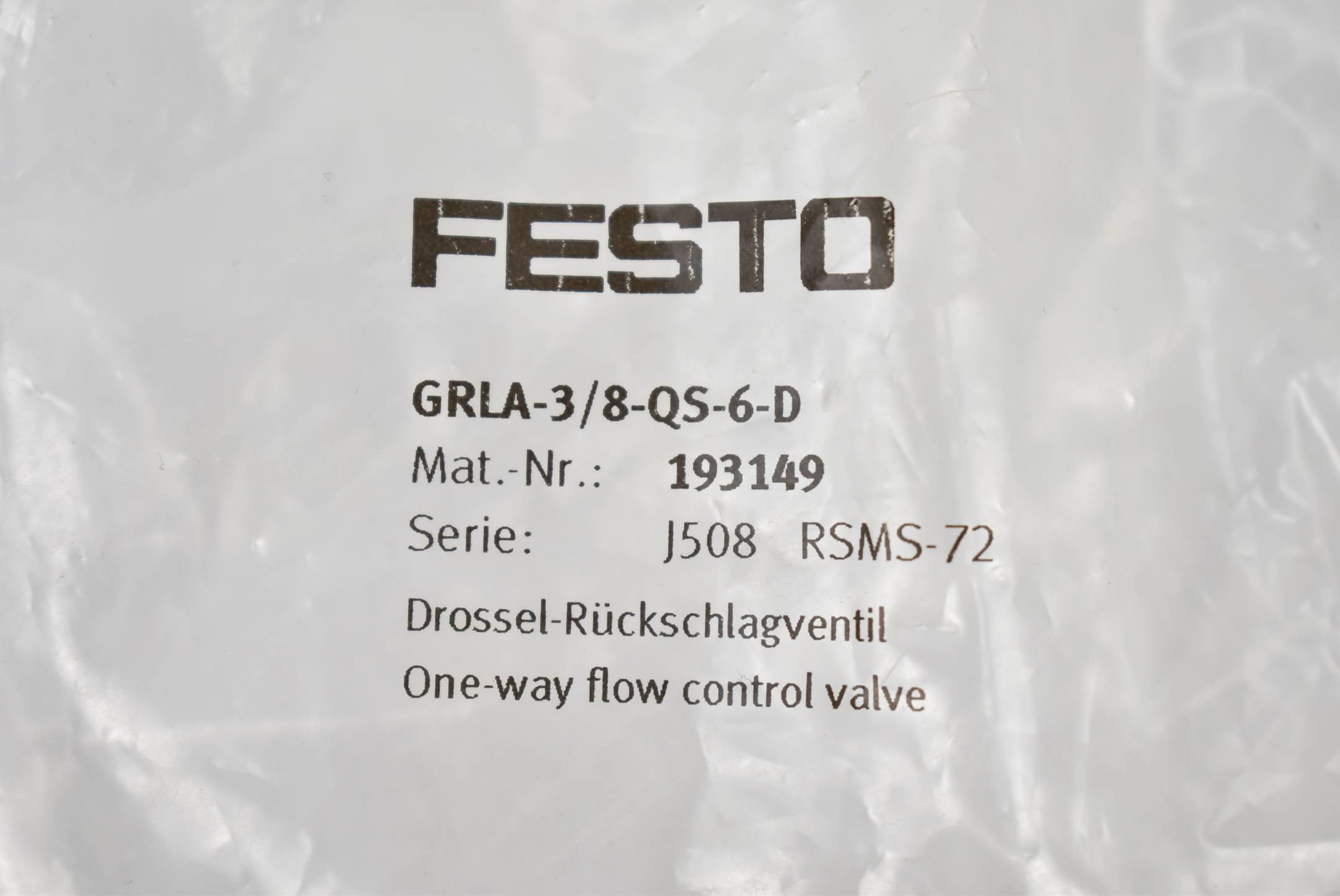 Festo Drossel-Rückschlagventil GRLA-3/8-QS-6-D ( 193149 )-1