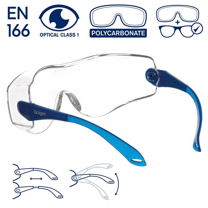 Dräger Schutzbrille Sicherheitsbrille für Brillenträger X-pect 8120 klar Antikratzbeschichtung-2