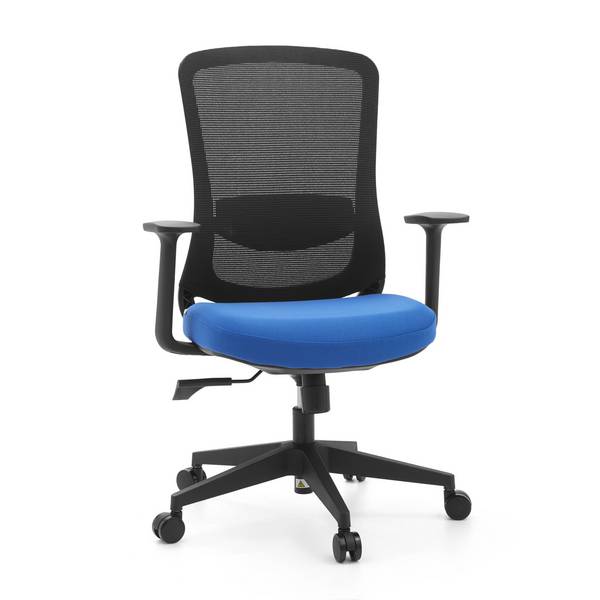 Bürostuhl Drehstuhl SEDITO Sitz Stoff Rücken Netzstoff schwarz blau hjh OFFICE