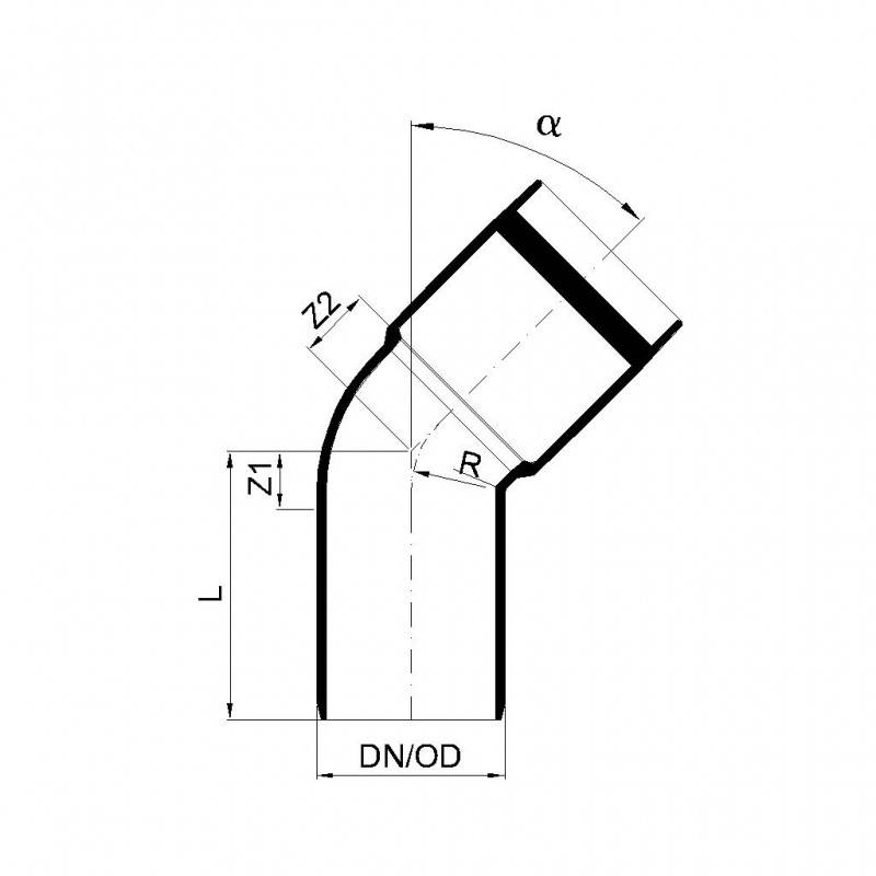 POLOPLAST POLO-KAL XS, Bogen, DN 40/45, 1 Stk.-1