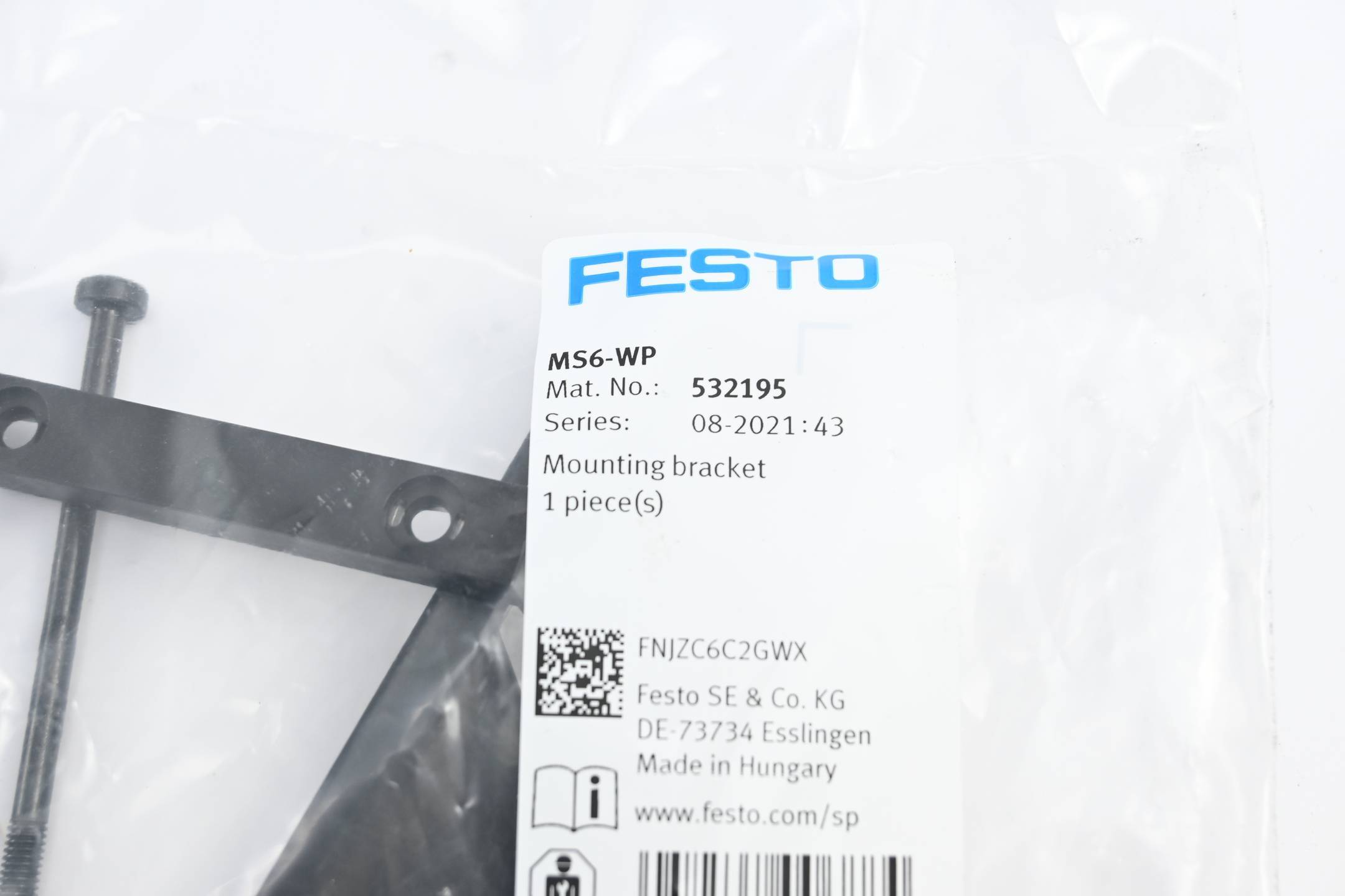 FESTO MS6-WP Mounting bracket, P/n: 532195-1