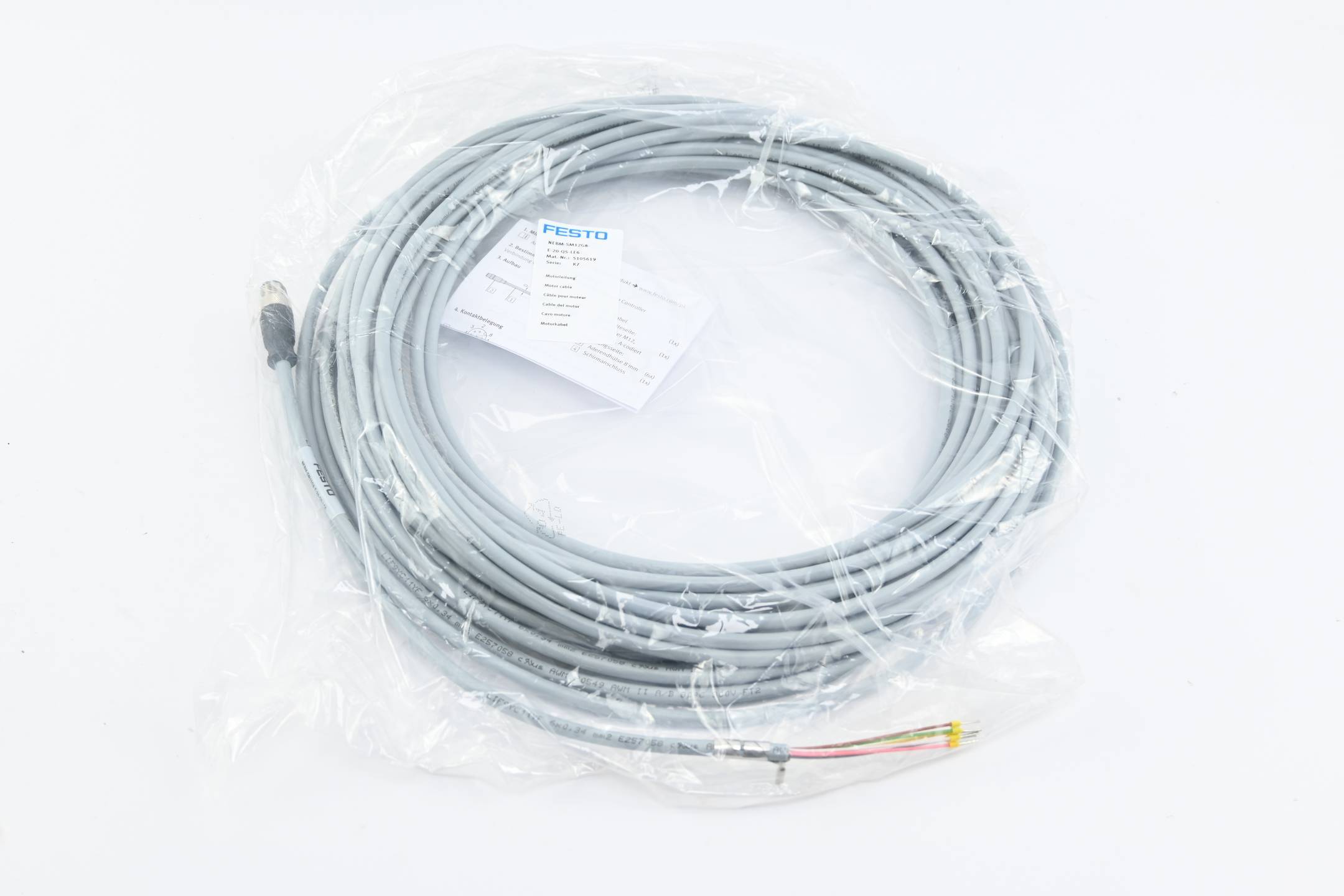 FESTO NEBM-SM12G8-E-20-Q5-LE6 Motor cable, P/n: 5105619-0