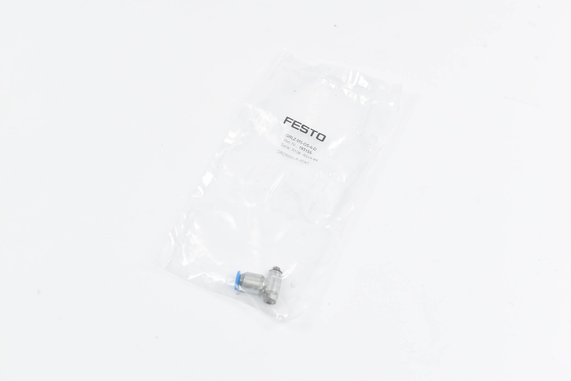 FESTO GRLZ-M5-QS-6-D, Drossel-Rückschlagventil, P/n: 193155-0