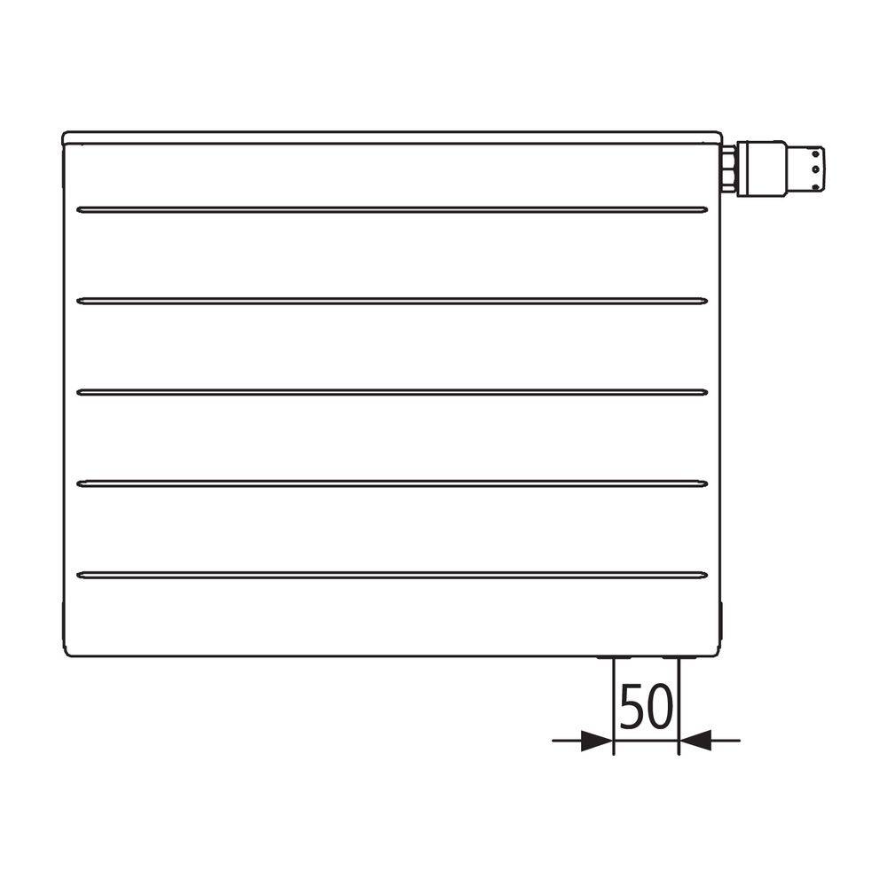 Kermi Line-V therm-x2 Hygiene Flachheizkörper feinprofiliert Typ 10 405x63x405mm 149W bei 75/65/20, Ventil rechts, WK,-2