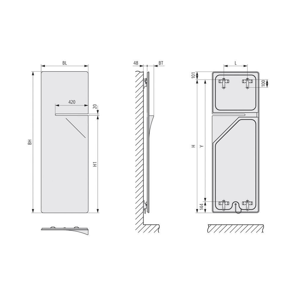 Kermi Ineo-E elektrischer Designheizkörper 1800x85x600mm WWS Anschluss rechts 860W, Ice blue/Weiß-3