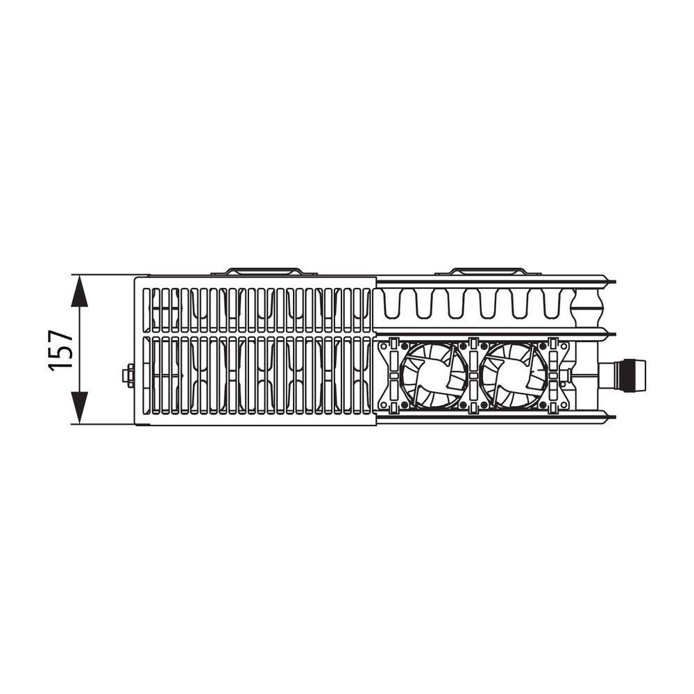 Kermi Plan-Vmulti x-flair x2 Wärmepumpenheizkörper Typ 33 905x157x2005mm, 2241W bei 45/35/20 Grad C, Multi Ventil, WK,-2