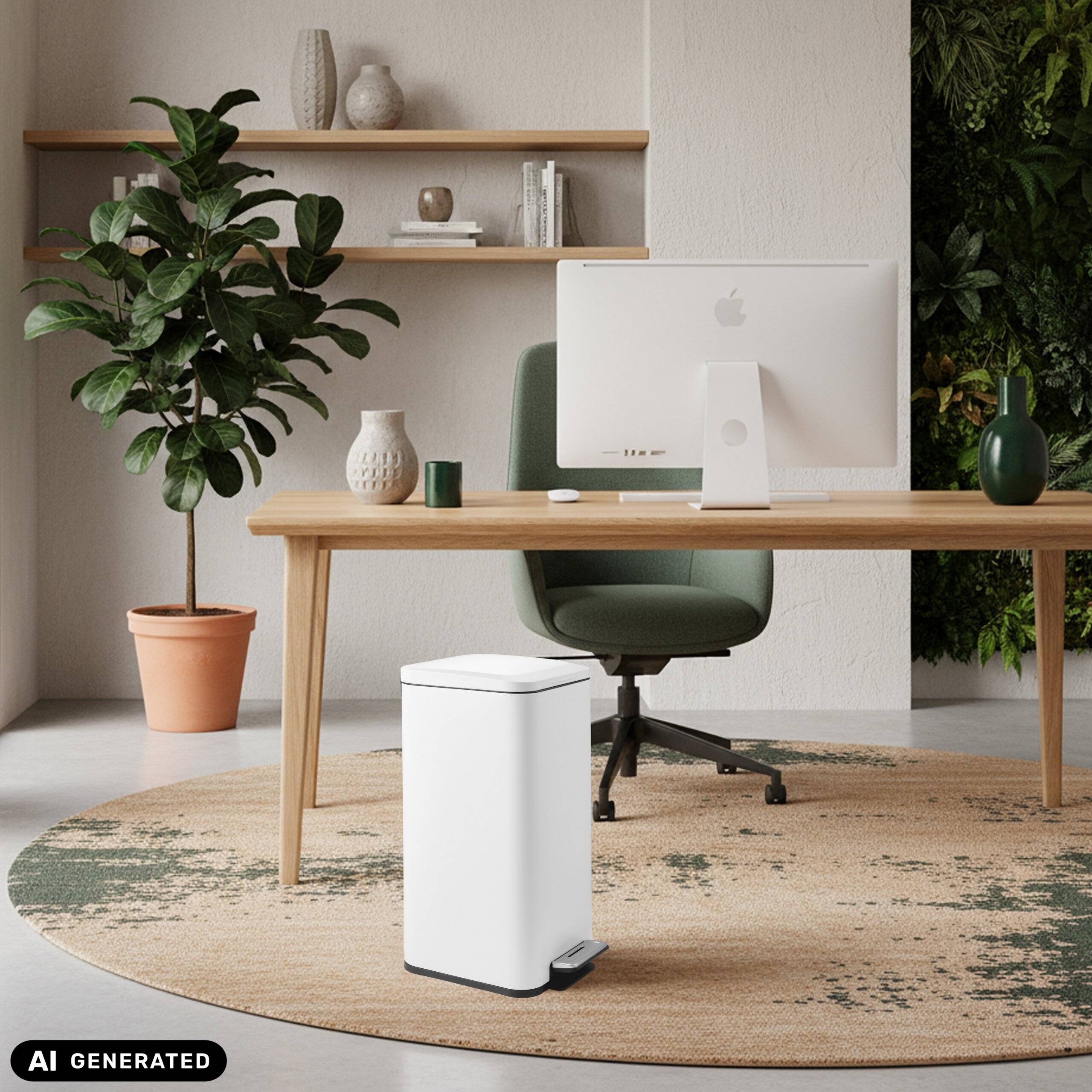 Abfallsammler Mülltrennsystem Clean Square - 30 L Stahl weiß hjh OFFICE-3