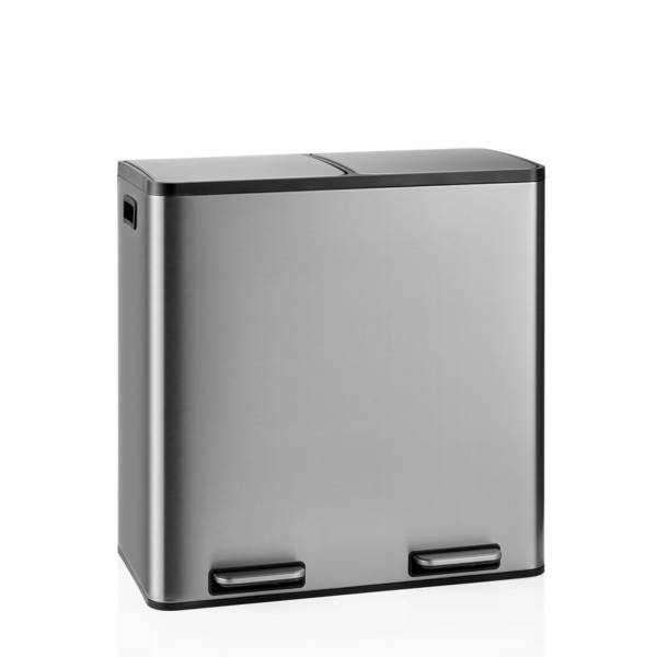 Abfallsammler Mülltrennsystem Clean 13 S - 60L (2x30L) Edelstahl silber hjh OFFICE