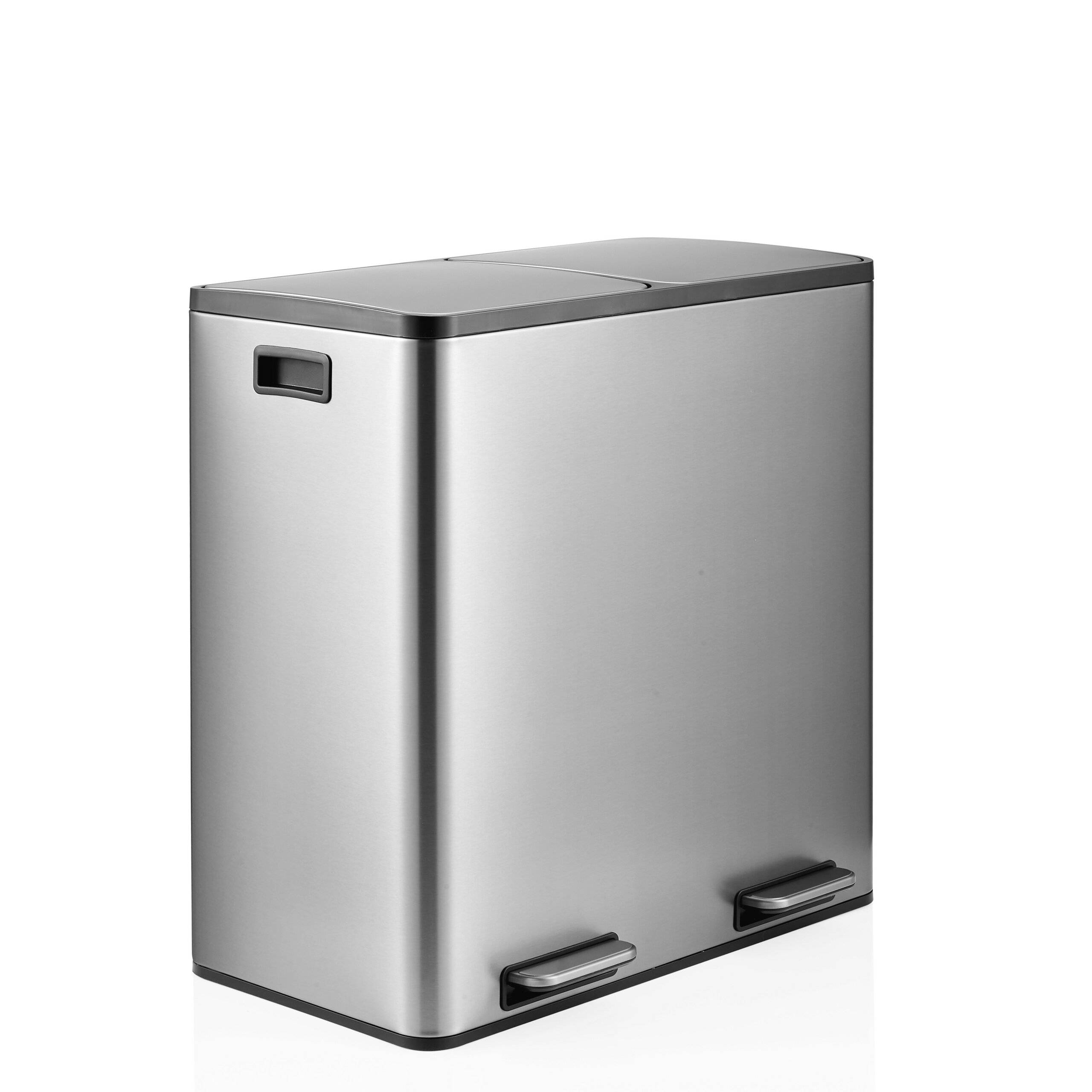 Abfallsammler Mülltrennsystem Clean 13 S - 60L (2x30L) Edelstahl silber hjh OFFICE-4