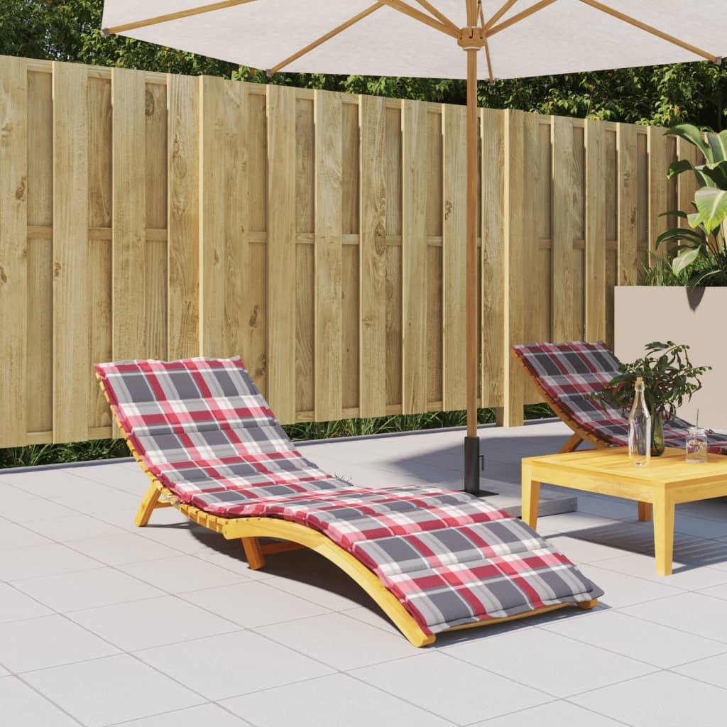 vidaXL Sonnenliegen-Auflage Rot Karomuster 200x60x3 cm Oxford-Gewebe-0
