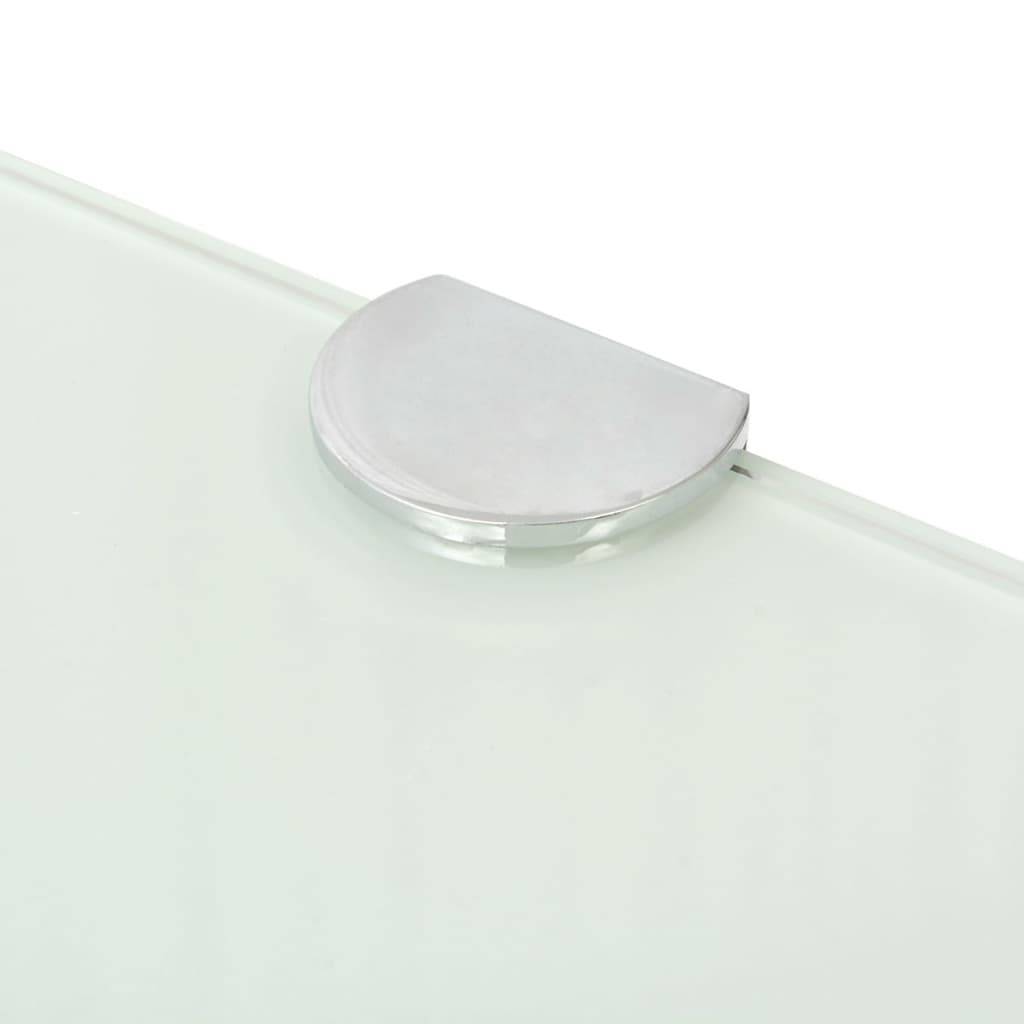 vidaXL Eckablage mit Verchromten Halterungen Glas Weiß 35x35 cm-4