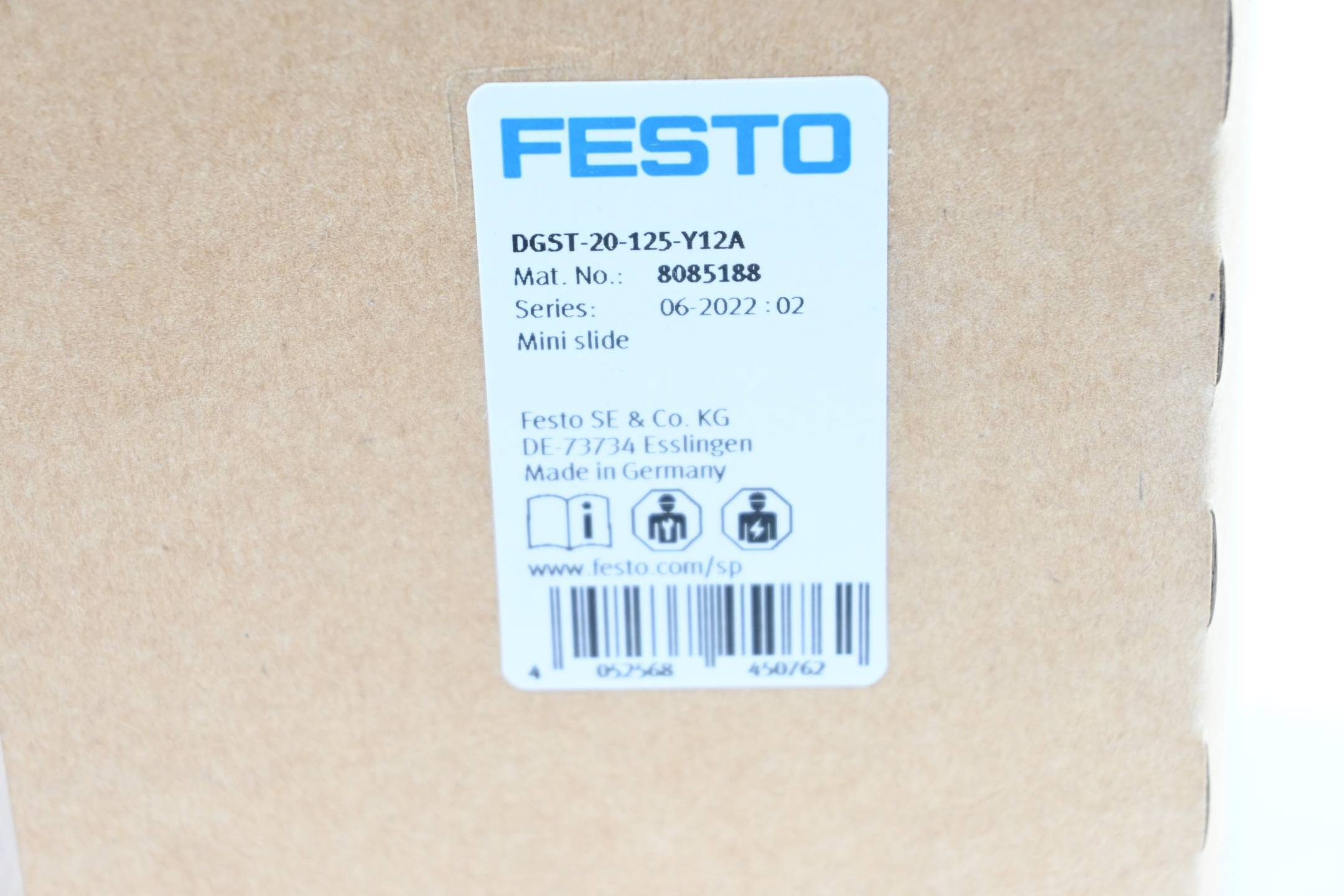 FESTO DGST-20-125-Y12A Mini slide, P/n: 8085188-1