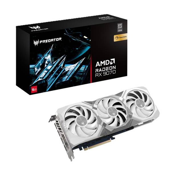 Predator BiFrost Radeon RX 9070 OC 16GB White edition, Radeon RX 9070, 16 GB, GD