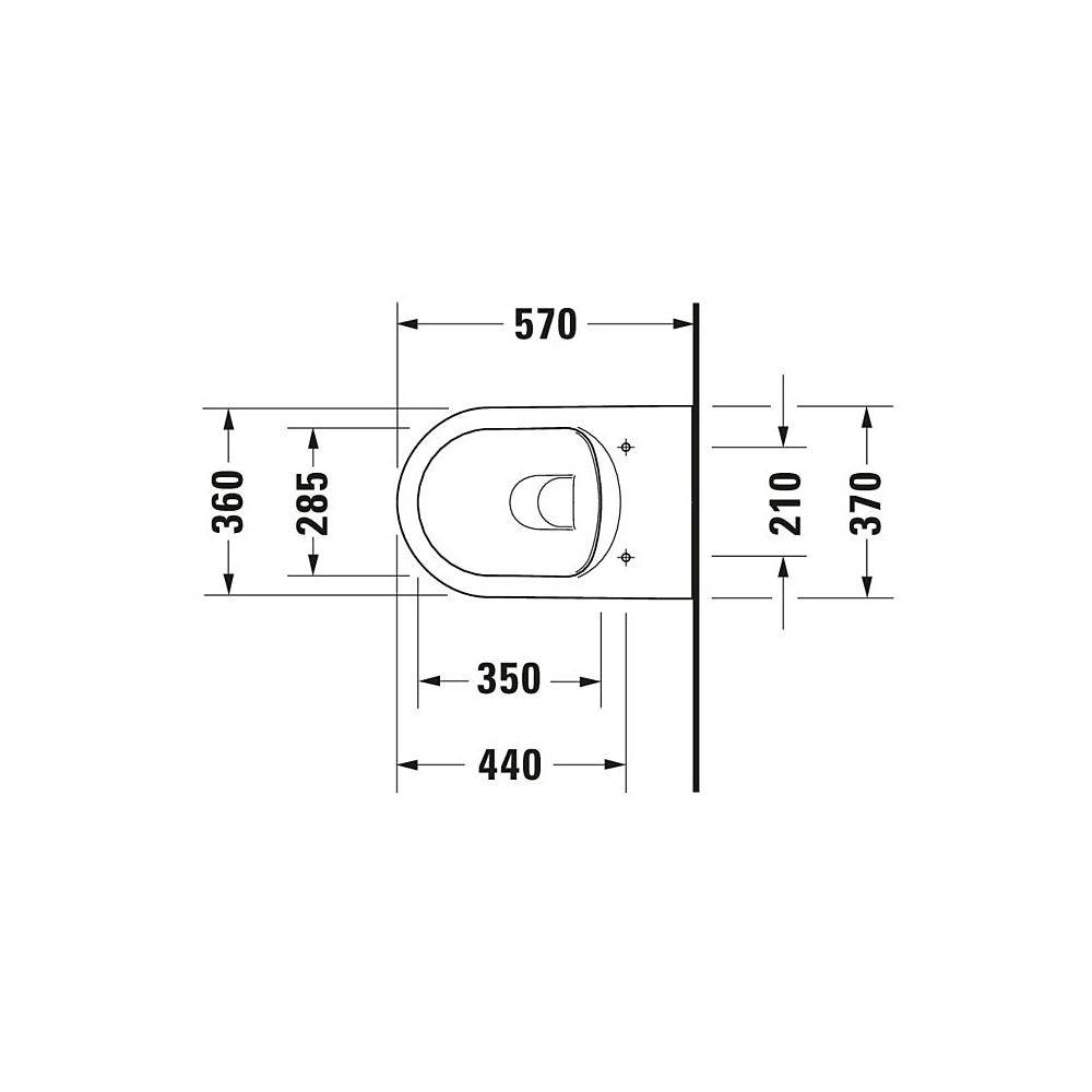 Duravit ME by Starck Wand-WC 570x360x355mm, Weiß Hochglanz, 4,5l, Tiefspüler, rimless, waagerecht-3