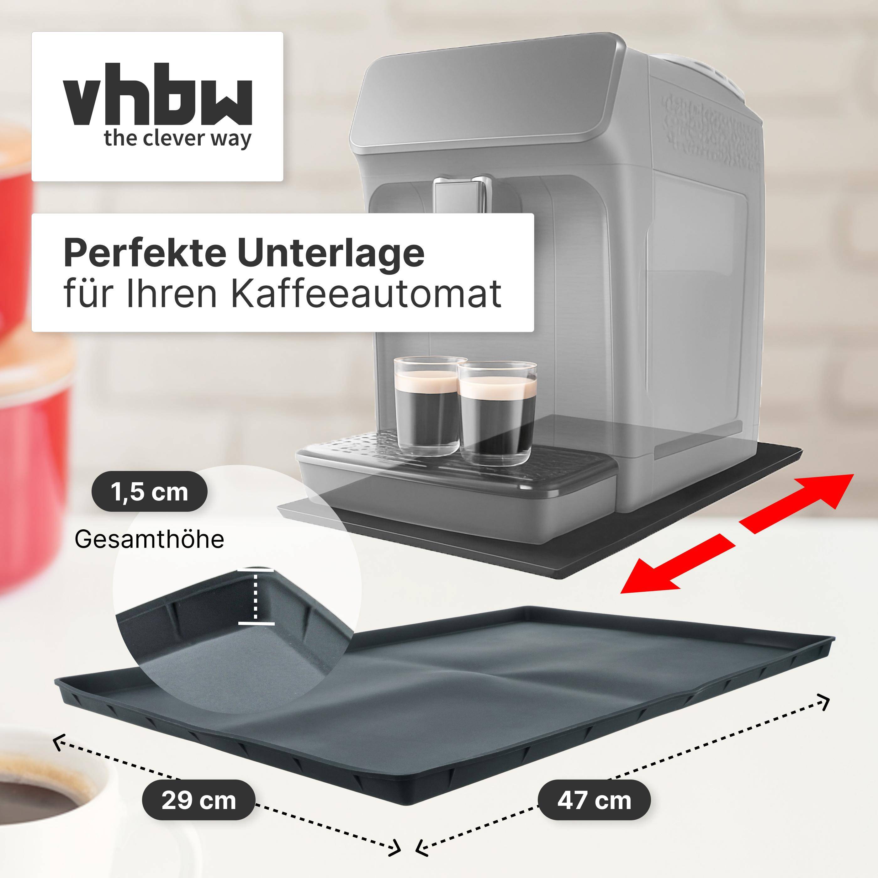 vhbw Unterlage kompatibel mit Gaggia Küchenmaschine | Antirutsch-Matte 47 x 29 cm, Schwarz-2