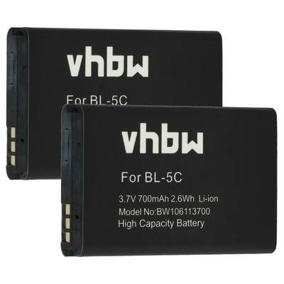 vhbw 2x Akku Ersatz für CAT 1ICP5/3450 1S1P | für Handy Smartphone Telefon (700 mAh, 3,7 V, Li-Ion)-0