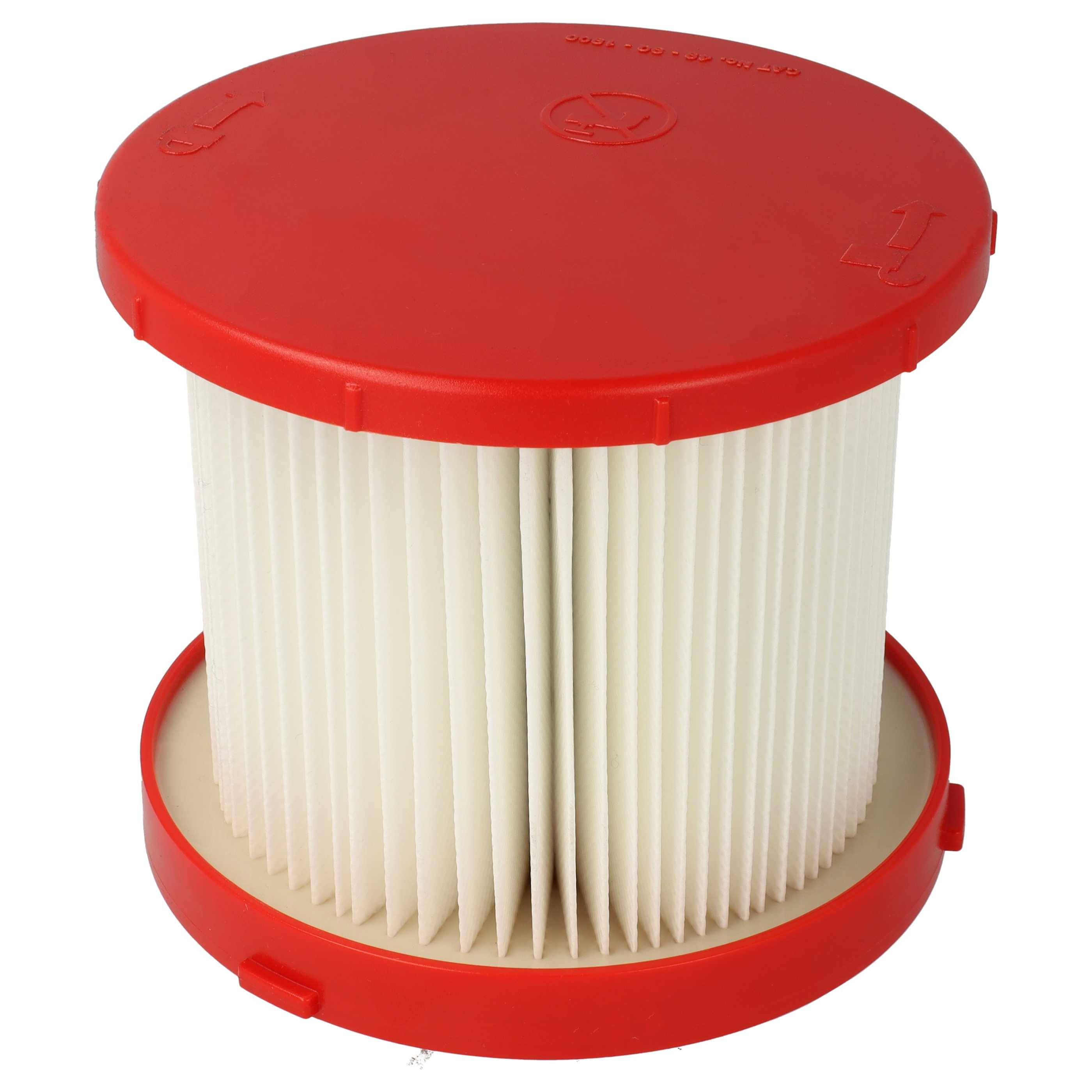 vhbw 4x Staubsaugerfilter Ersatz für Milwaukee 4931465230 | 4058546360368, 4932478754 für Staubsauger - HEPA-Filter Rot-1