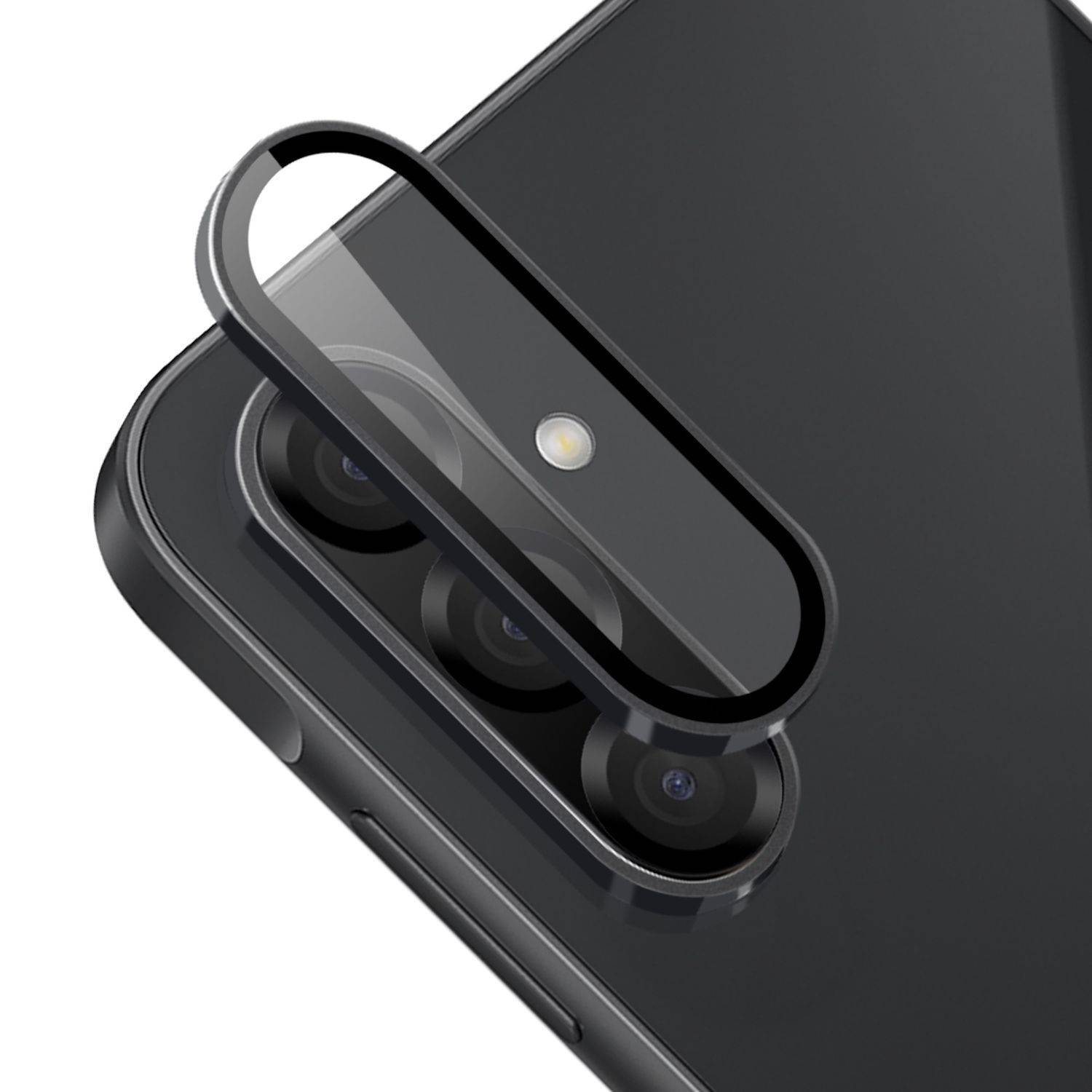 Für Samsung Galaxy A26 / A36 / A56 Aluminium Schutz Ring Kamera + H9 Tempered Hart Glas Schwarz-0