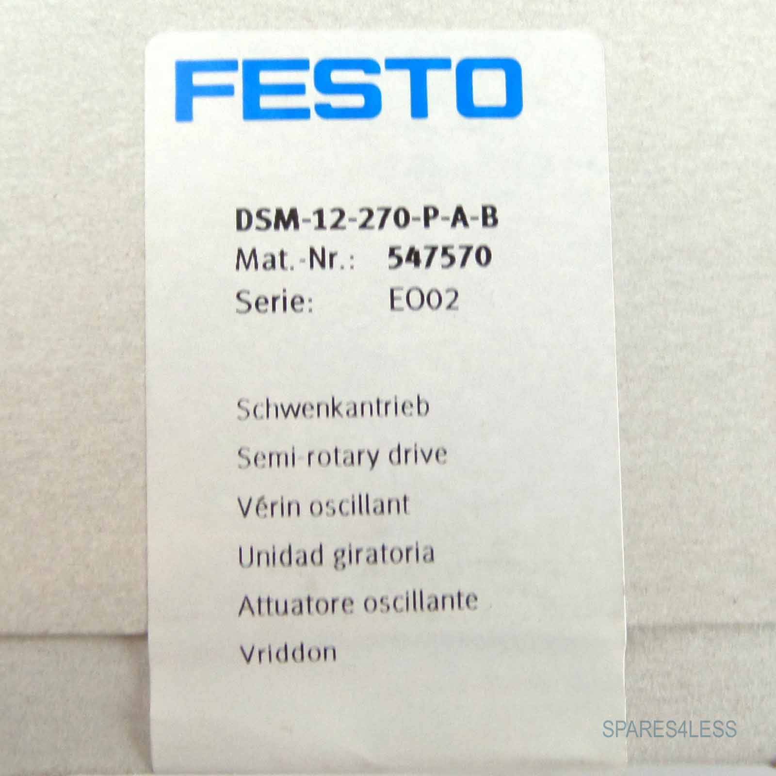 FESTO DSM-12-270-P-A-B Semi-rotary drive, P/n: 547570-1