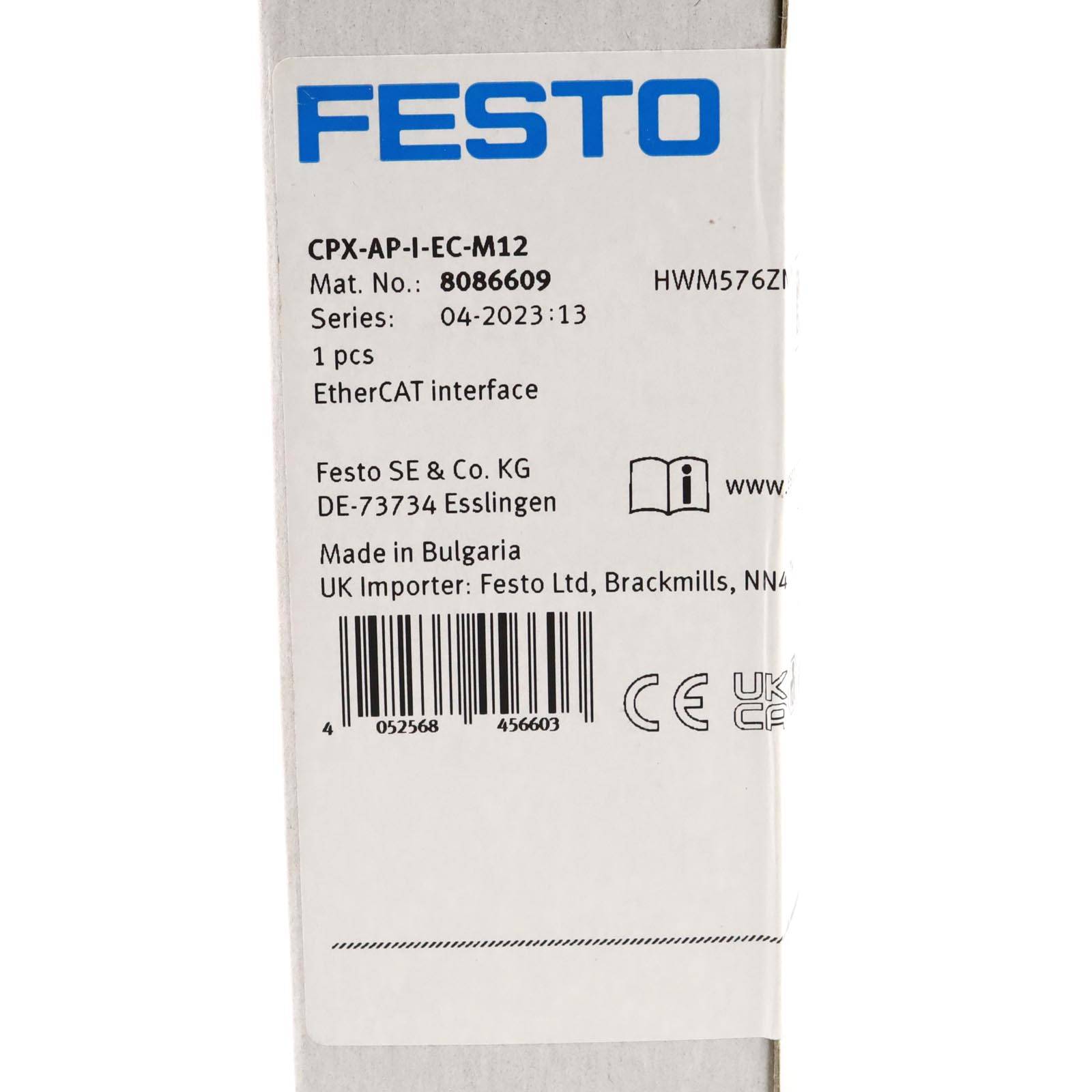 Festo EtherCAT Interface CPX-AP-I-EC-M12 8086609 SIE-1