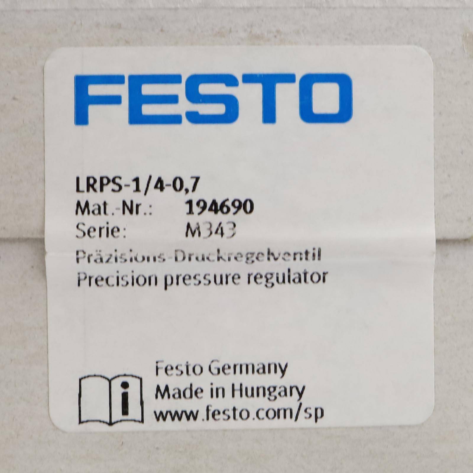 Festo Präzisions-Druckregelventil LRPS-1/4-0,7 194690 SIE-1