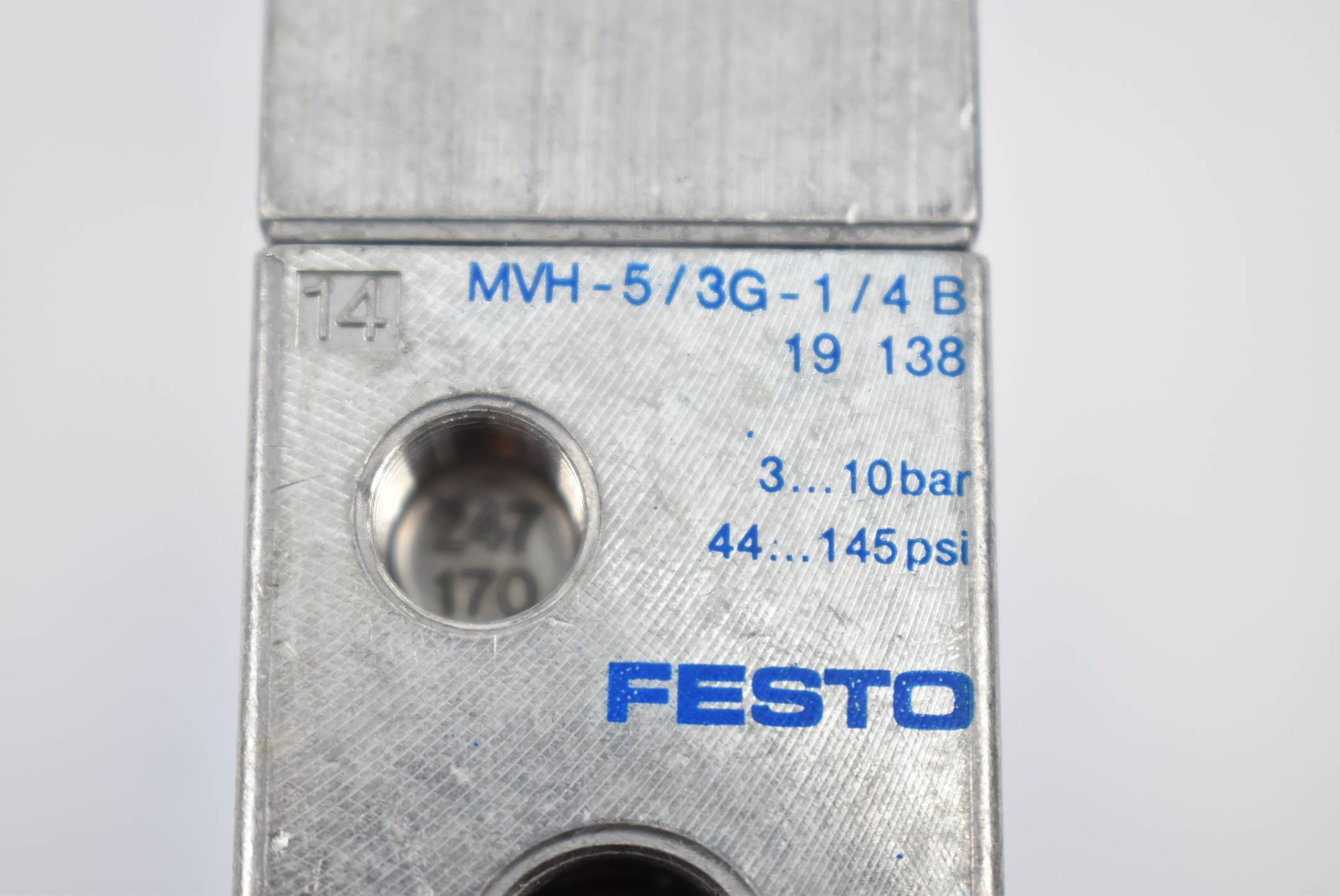FESTO Magnetventil 19138 MVH-5/3G-1/4-B 24 V/DC G 1/4 Nennweite (Details) 10 mm 1 St.-3