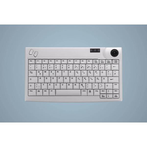 Cherry INDUSTRY 4.0 MINI TRACKBALL KEYBOARD USB LIGHT GREY-1
