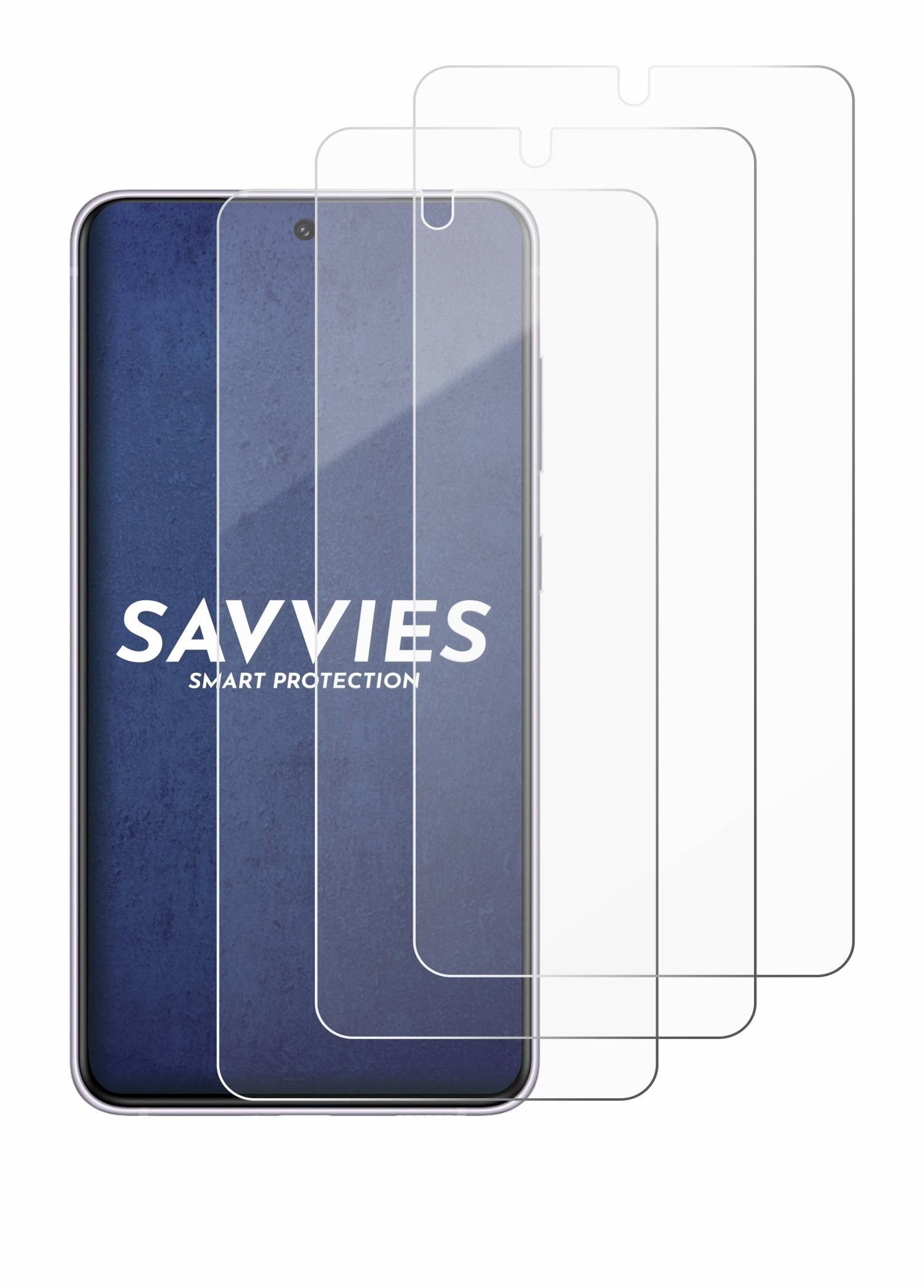 Savvies Smart Glass 3x Flexible Panzer Schutz Glas Folie für Samsung Galaxy S21 FE 5G-2